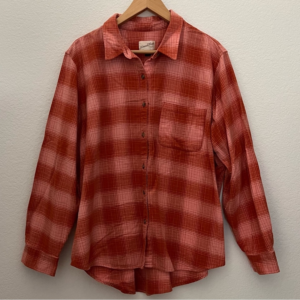NWOT Universal Thread Rust Plaid Flannel Shirt Women’s XXL